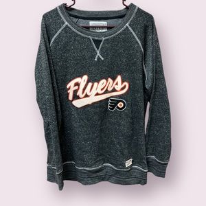 NHL Old Time Hockey Newbury Collection, Flyers Stitched Sweater, Gray, XL